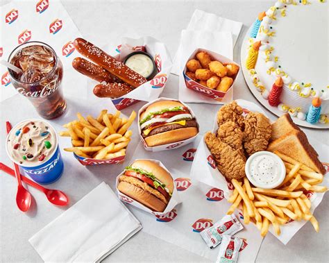 It serves a variety of hot and fried food. . Dairy queen food